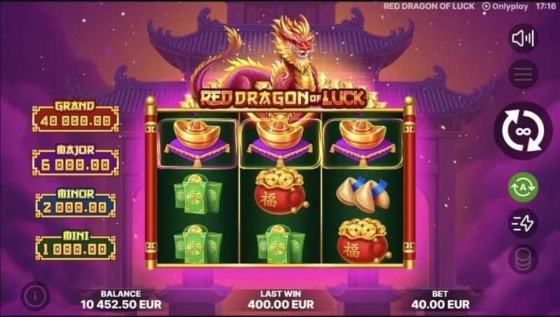 Red Dragon of Luck – Bonus Coin Game funktsiooni käivitamine